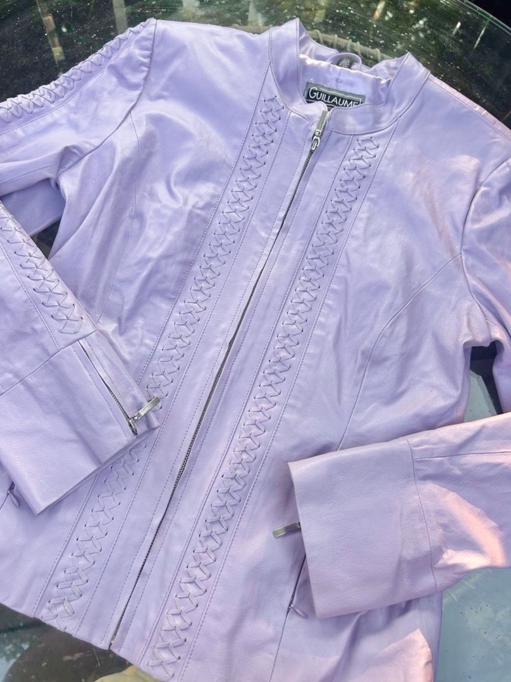 Guillaume Lavender Leather Jacket – M
